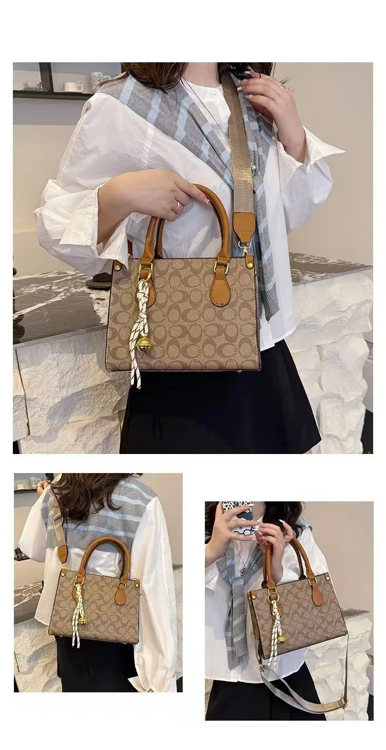 New 2025 Fashion Versatile Women's Bag with Large Capacity and High Quality, Retro Vintage Flower Handheld Tote Bag