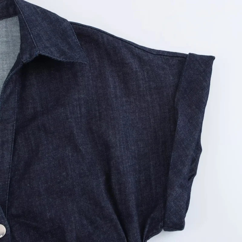 denim MIDI dress fashion elegant