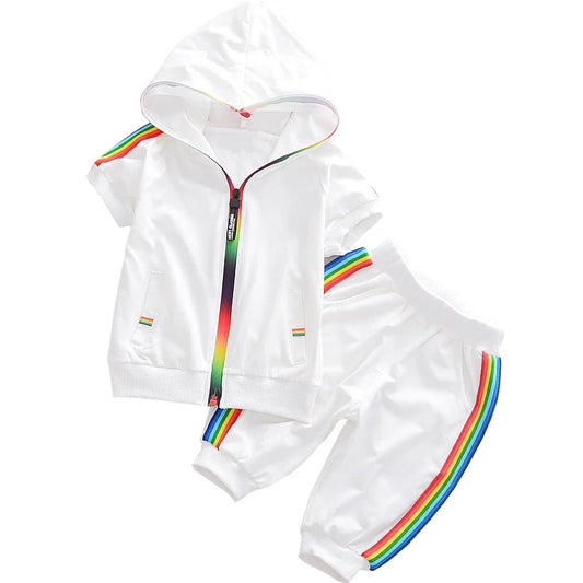 New Summer Baby Girl Clothes Boys Clothing Children Fashion Hooded Shirt Shorts 2Pcs/Sets Toddler Casual Costume Kids Tracksuits