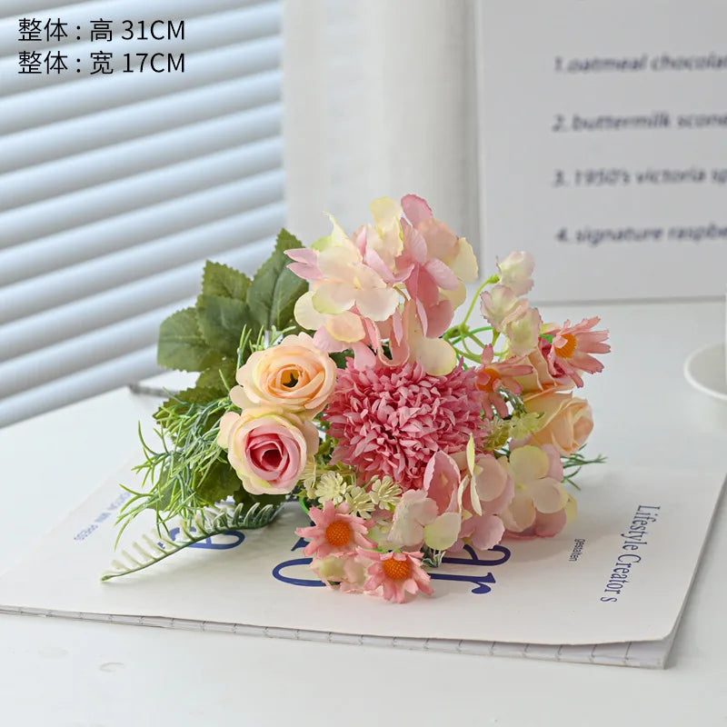 Artificial Flowers Silk Peony For Vase Bride Bouquet Wedding Home Room Table Decoration Fake Floral Hydrangea Gifts