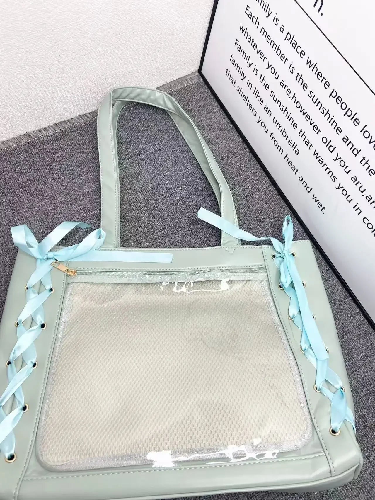 New Y2K Sweet Lolita Pink Ita Bag Women Japanese Transparent Large Capacity Tote Bag Ladies Harajuku Kawaii Handbag Aesthetic