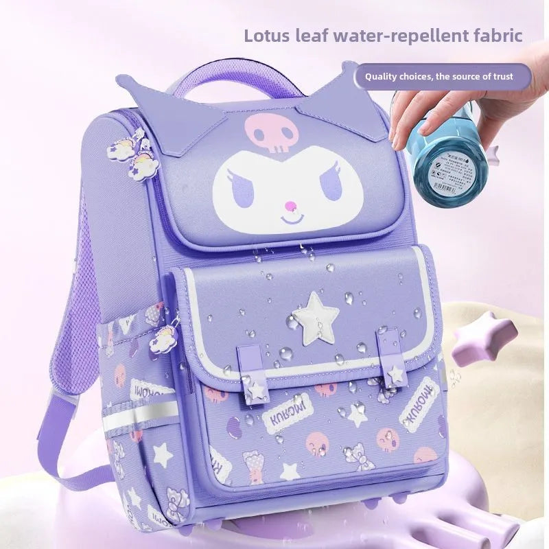 Cute Sanrio cartoon My Melody Kuromi Hello Kitty backpack Student large capacity spine protection and burden reduction backpack