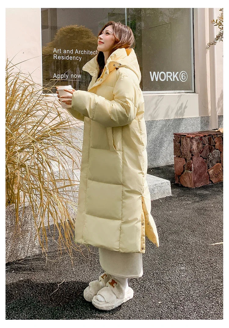 2025 Winter Women Jacket Coats Long Parkas Female Down Cotton Hooded Overcoat Thick Warm Jackets Windproof Casual Student Coat