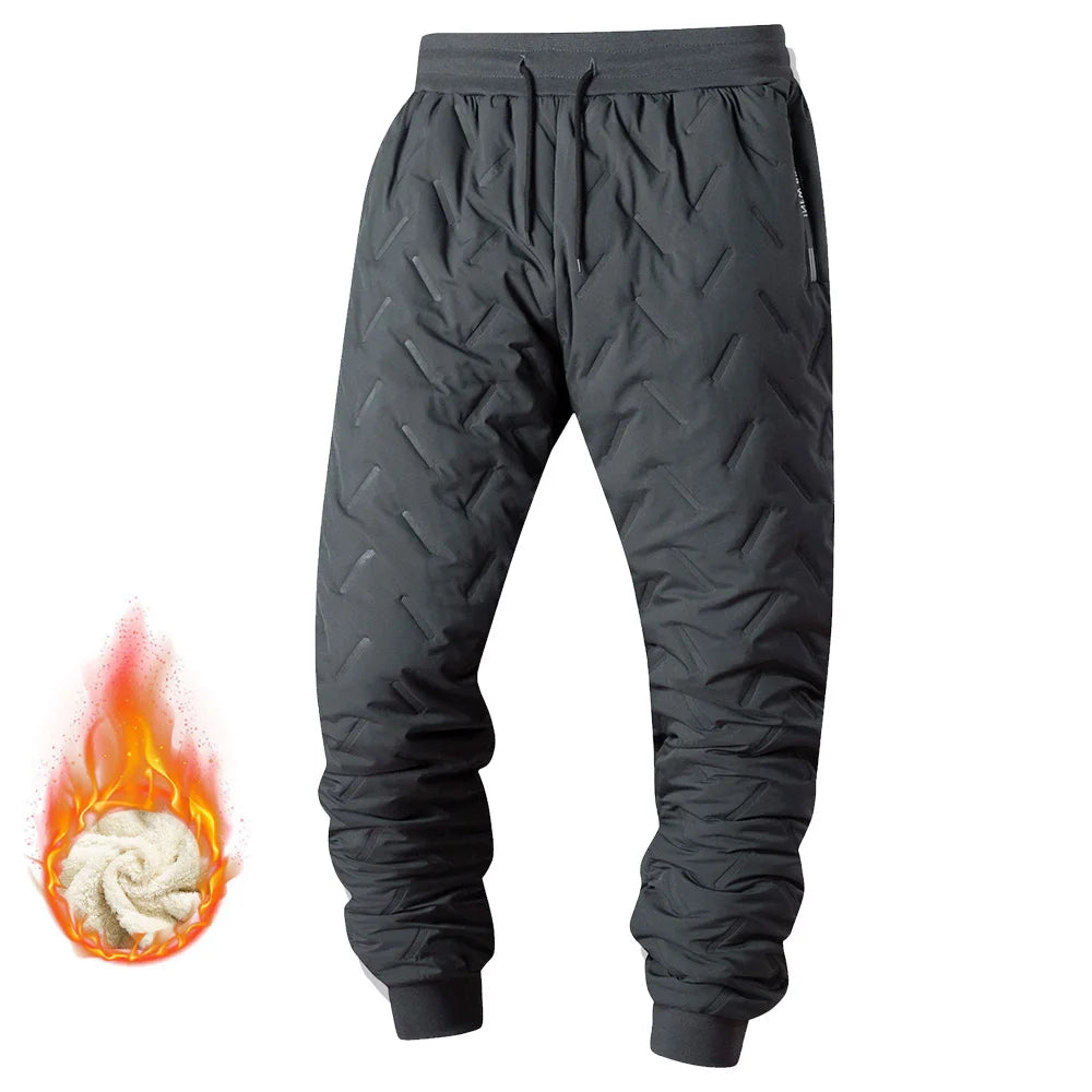 Winter Sweatwear Men's Plush Thick Fleece Sweatpant Lambswool Thermal Trousers Casual Pants Waterproof Windproof Warm Pants