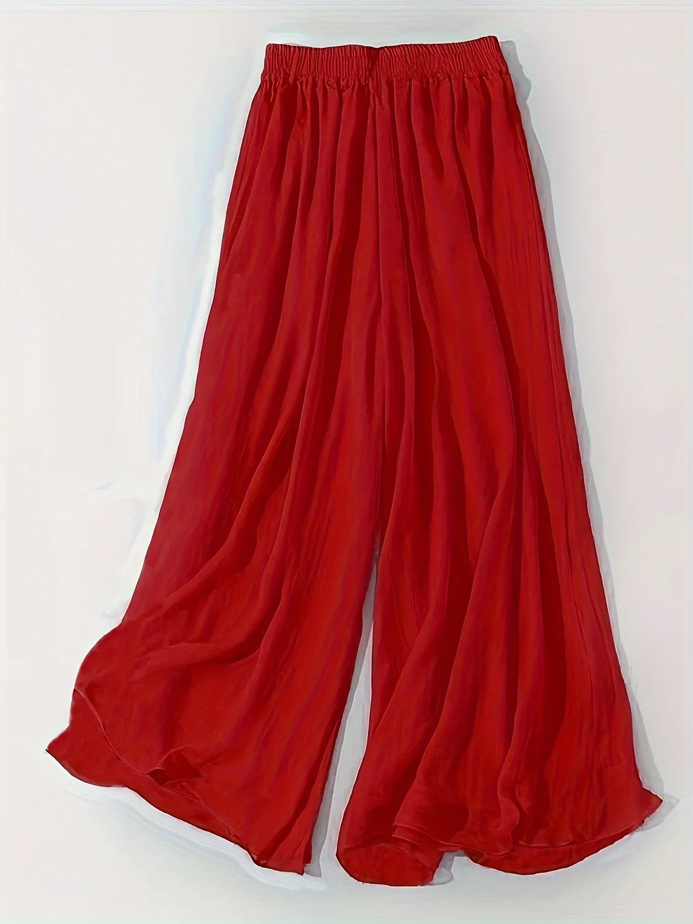 Thin chiffon wide leg pants for women in spring and summer, double layered drape, loose and slimming, cool long pants