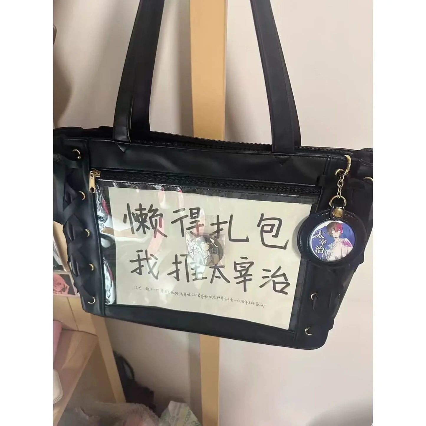 New Y2K Sweet Lolita Pink Ita Bag Women Japanese Transparent Large Capacity Tote Bag Ladies Harajuku Kawaii Handbag Aesthetic