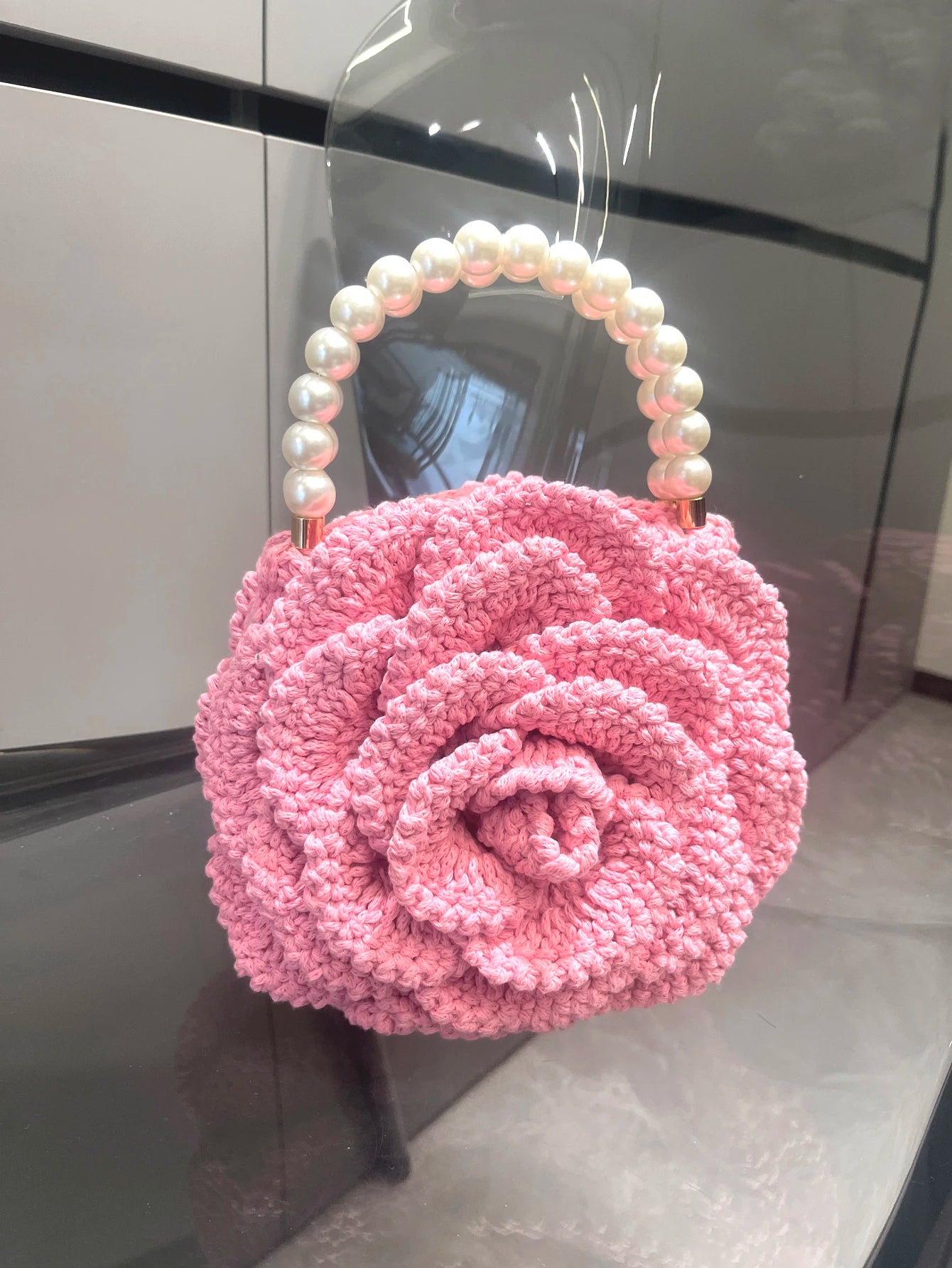 handmade Crochet flower shape Evening clutch Bag Purses and handbag luxury Designer banquet bag Women's bag