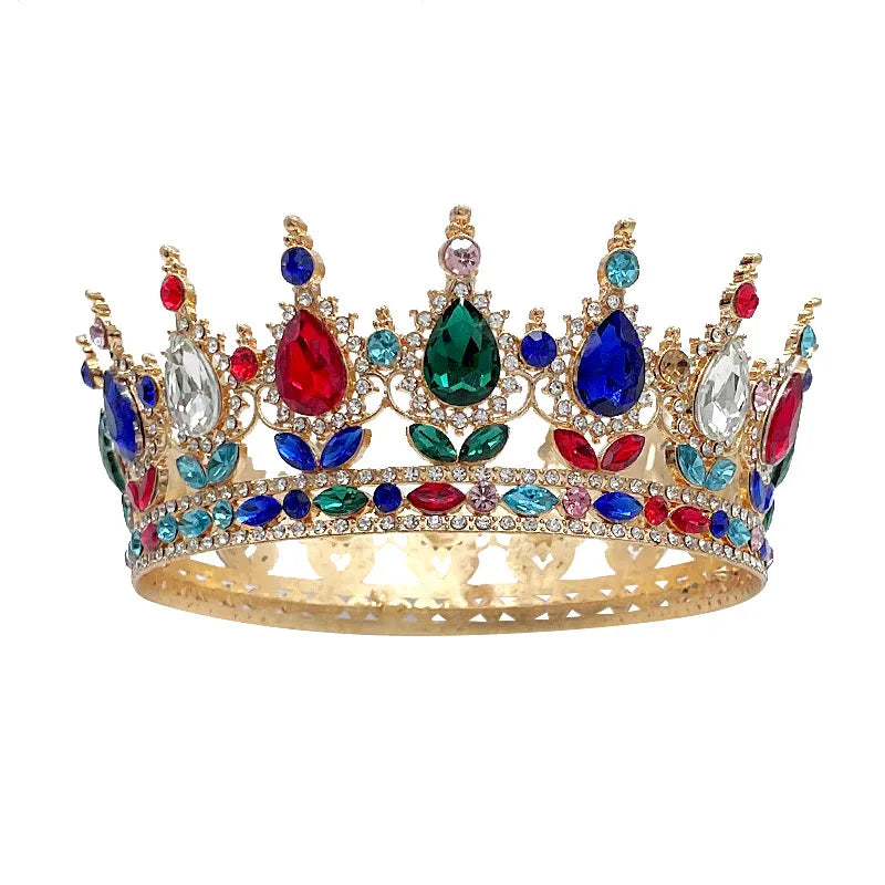 Baroque Crystal Tiaras And Crowns Rhinestone Prom Diadem Headband Crown Bridal Wedding Hair Accessories Jewelry Crown Tiara Gift
