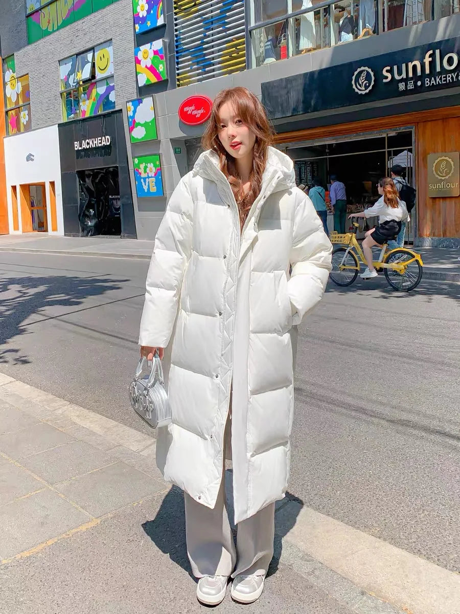 2025 Winter Women Jacket Coats Long Parkas Female Down Cotton Hooded Overcoat Thick Warm Jackets Windproof Casual Student Coat