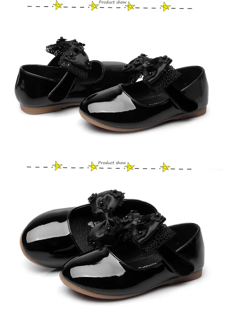 Baby Girls Shoes Kids Wedding Party Shoes Little Girls Patent Leather Shoes Flower Princess Shoes for Dance Red White Black