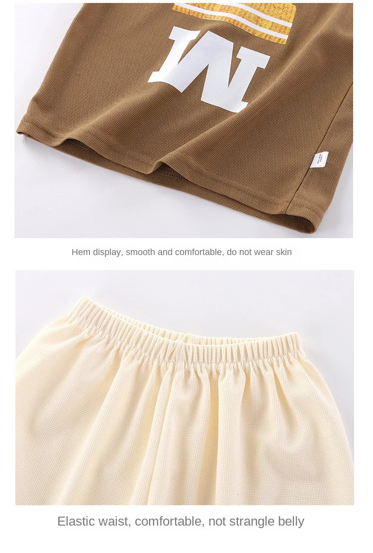 Summer New Children's Vest Set Boys Sleeveless Top Shorts Summer Two-piece Kids Clothing Vest T-shirt +shorts Pants 2pcs/set