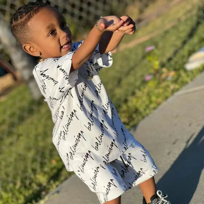 1-6Years Baby Boy Clothes Summer Short Sleeve T-shirt+Shorts Pants 2pcs/sets Toddler Kids Boys Casual Clothing Suits Loose 2023