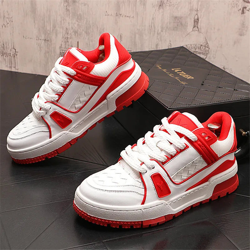 England Style Dress Wedding Party Shoes Fashion Designer Non-slip Leather Breathable Casual Business Men Sneakers T80