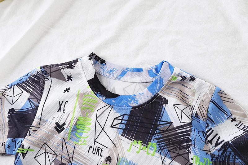 Summer Children's Camouflage Clothing Suit Boys Clothes Set Short Sleeve Sunscreen Quick Dry Boy Set