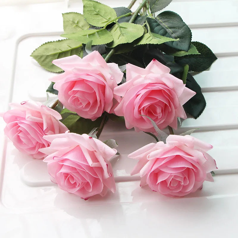 Wedding Decorations 12pcs/Lot Rose Latex Artificial Flowers Floral Silk Real Touch Rose Flowers Home Birthday Party Bouquet