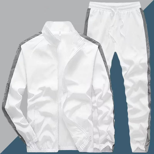 New Men's Sportswear Fashion Spring Autumn Sets Training Suit 2 Pieces Set Jacket+Sweatpants Male Casual Tracksuit