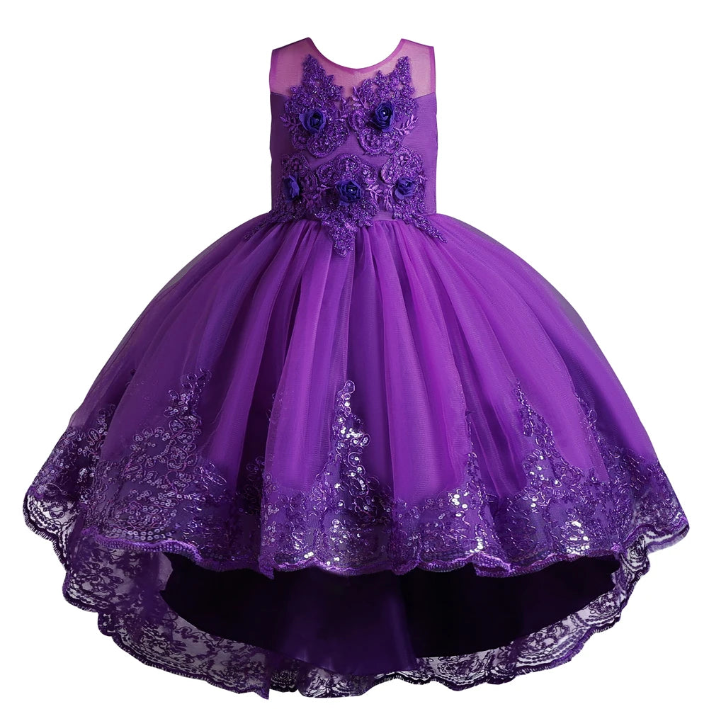 A train skirt Girl'S Sleeveless dresses  Tails Show dress Princess dress
