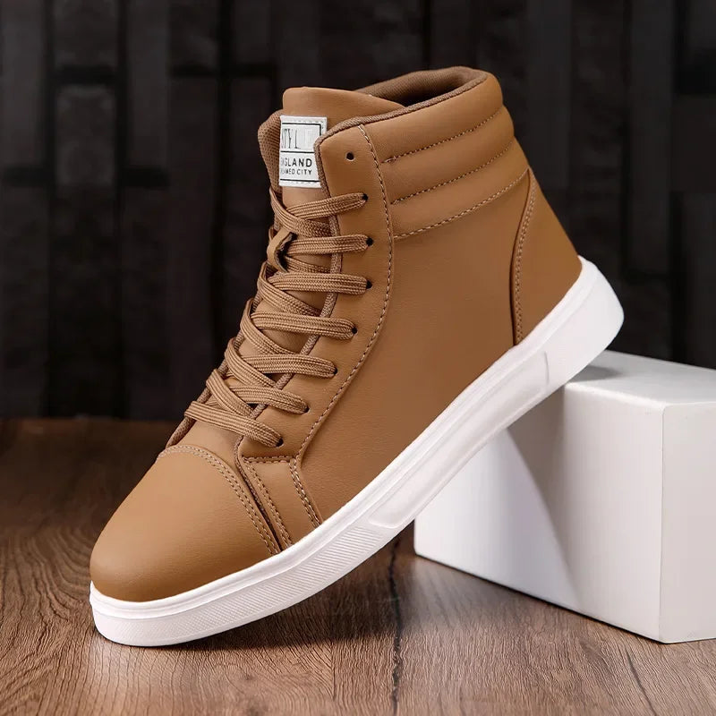 2025 Spring Fashion Red Men's Sneakers High Top Skateboarding Shoes for Men Women Comfortable Unisex Leather Sneakers Size 35-46