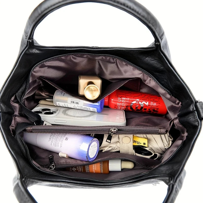 2025 trendy women's handbag, leisure cross-body bag for mothers, multi-functional shopping bag with zipper closure