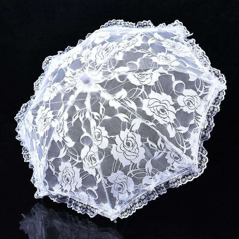 New Bride Wedding Umbrella Women Parasol Elegant White Lace Umbrella For Wedding Bridal Party Stage Performance Photography Prop
