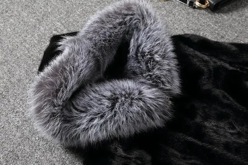 Hooded Loose Faux Fur Jacket Women Thick Autumn Winter Korean Maxi Coat Long Warm Luxury Fur Parkas Bontjas Furry Outerwear