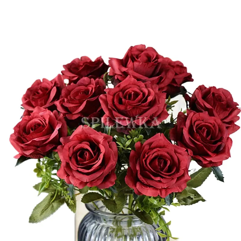 High-quality Silk Orange Rose Artificial Flowers for Wedding Decoration, Big and Realistic.