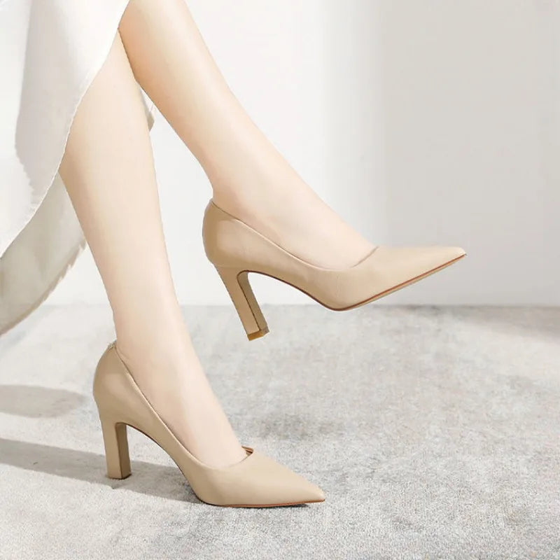 Sexy Shoes For Women Wedding Bride Shoe On Heeled Pumps Woman Black Pointed Toe High Heels 39 Young Casual Social Premium