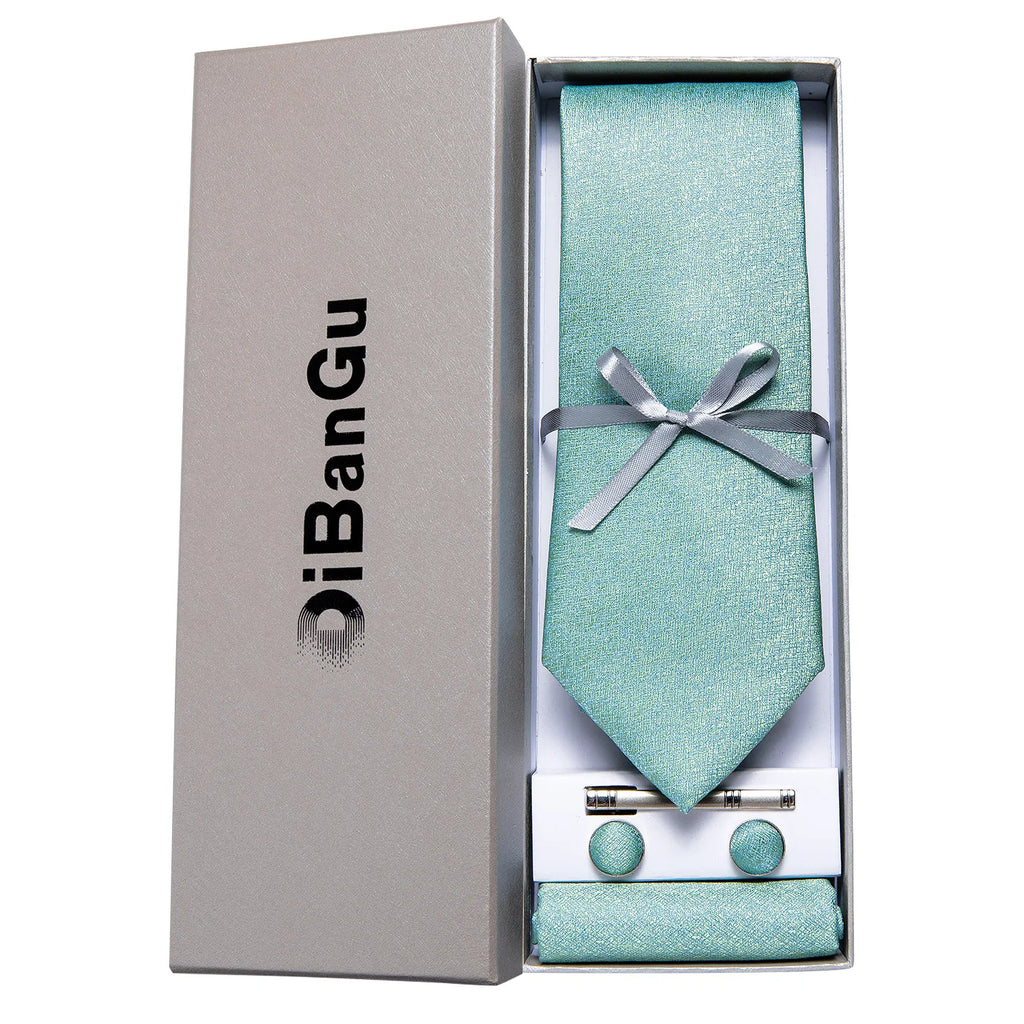 Solid Black Plaid Men's 8cm Polyester Neck Tie Handkerchief Cufflinks Set with Gift Box Tie Clip Birthday Anniversary Gift