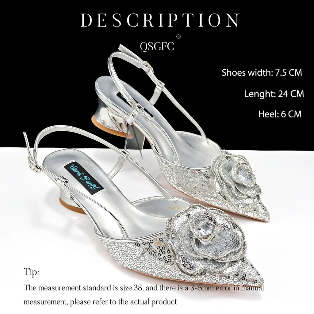 Elegant Handbags and Medium Heel shoes