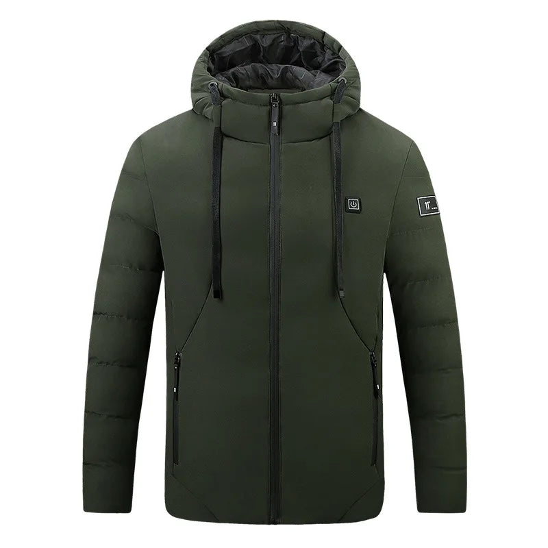 4 Areas Heated Jackets for Men Outdoor Sports Smart USB Charging Heating Outerwear Winter Electric Thermal Warm Cotton Jacket