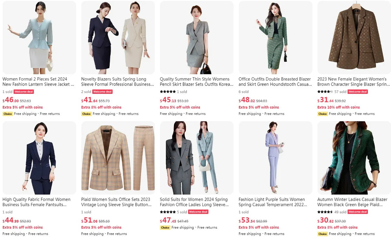elegant Women Solid Suits