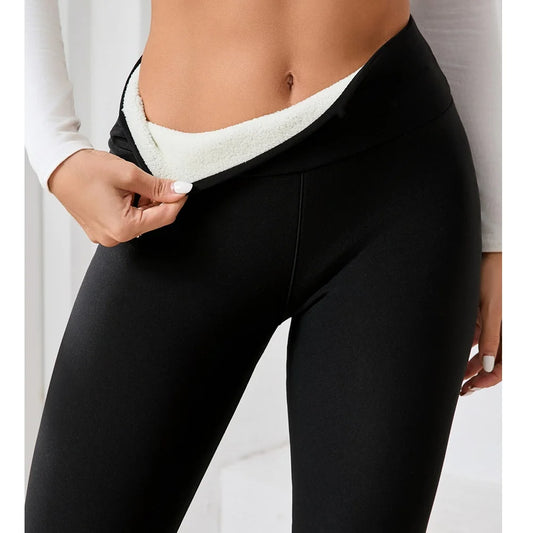 Winter Super Warm Leggings Women High Waist  Thermal Pants Thicken Slim Elastic Tights Stretch Outdoors Pants