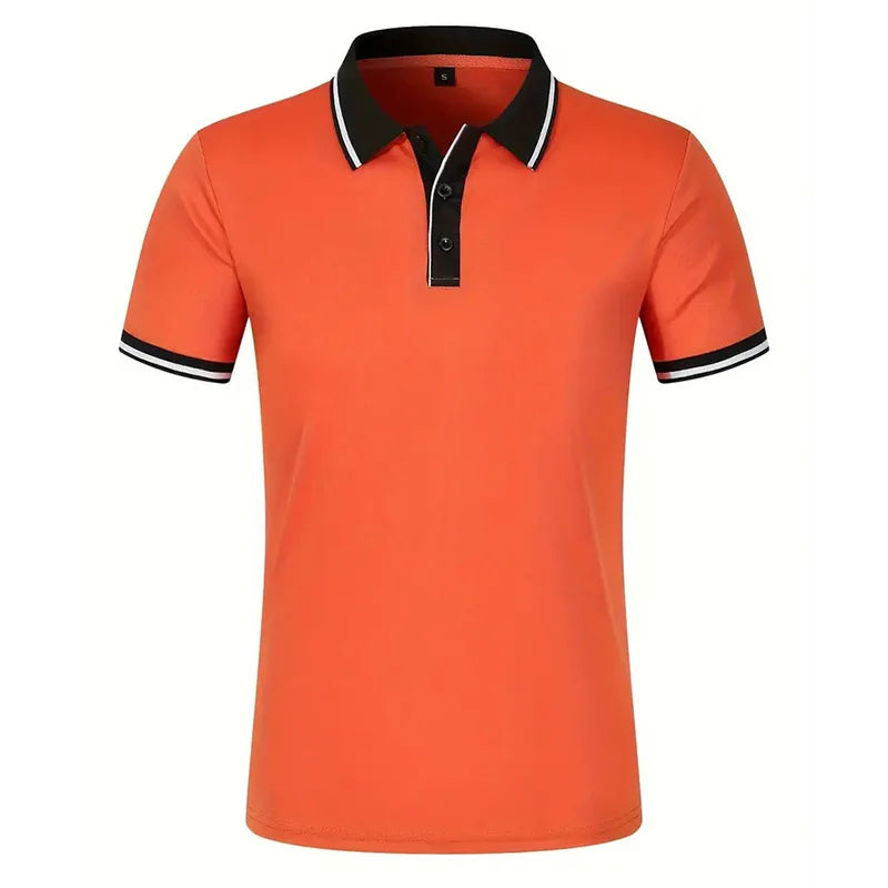 Summer Men's Short sleeved Polo Shirt Business Casual Collar T-shirt Plus Size Breathable Top European and American Plus size