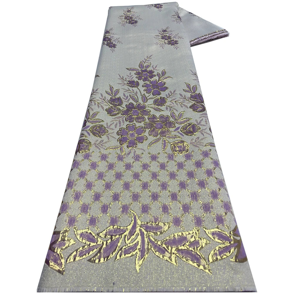 African Brocade Jacquard Lace Fabric 2024 High Quality Lace 5 Yards Net Lace French Gilding Lace Fabric For Wedding Party Dress