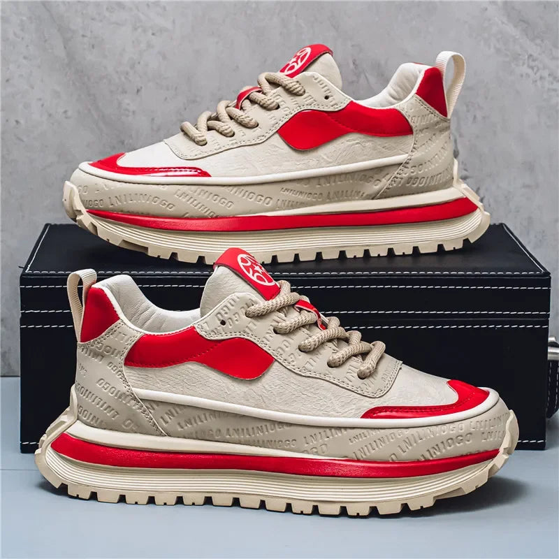Casual Sneaker Loafers Men's Sneakers Male Sneakers Thick Bottom Shoes for Men Sports and Leisure Soft and Comfortable Non-Slip