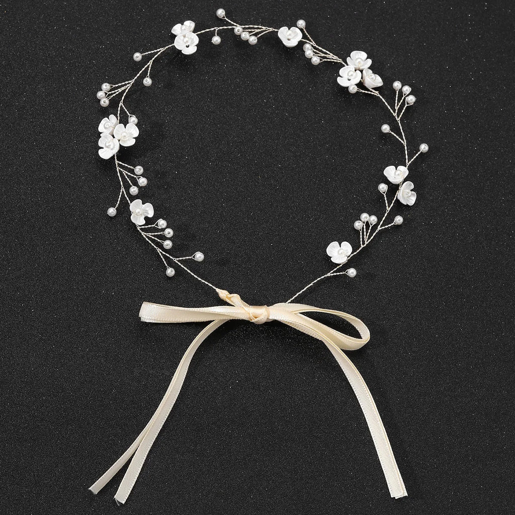 Bridal Wedding Headbands Handmade Bride Tiaras Shiny Rhinestone Flower Hairband Bridal Headpeice Hair Accessories For Women Girl