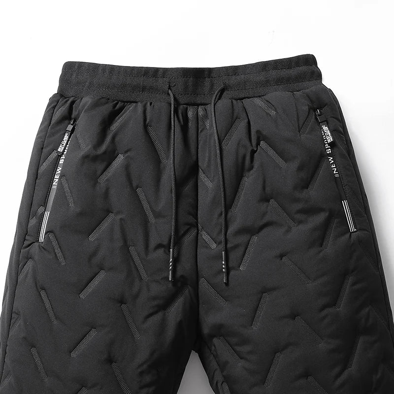 Winter Pants Men Faux Fleece Lined Sweatpants Keep Warm Thicken Jogger Pants Outdoor Waterproof Sherpa Pants Men Trousers 2025