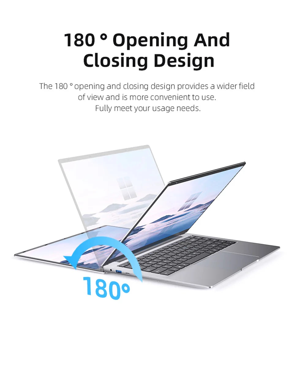 Laptop Computer Windows 11 Pro Intel Atom A3950 2025 Notebook PC 12GB RAM 512GB 1TB 2TB SSD 1920*1080P Office Study Computer