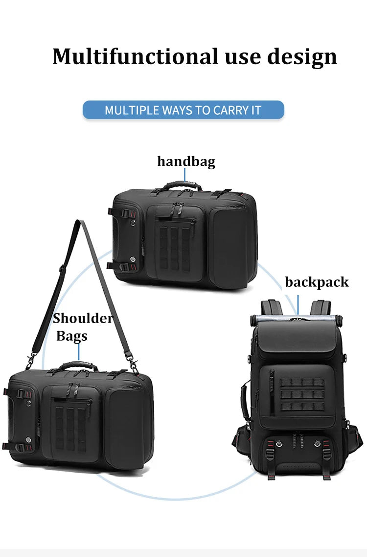 Men Travel backpack waterproof 17 inch Business Laptop Backpack with Separate Shoe Bag USB charging 50L outdoors Hiking Backpack