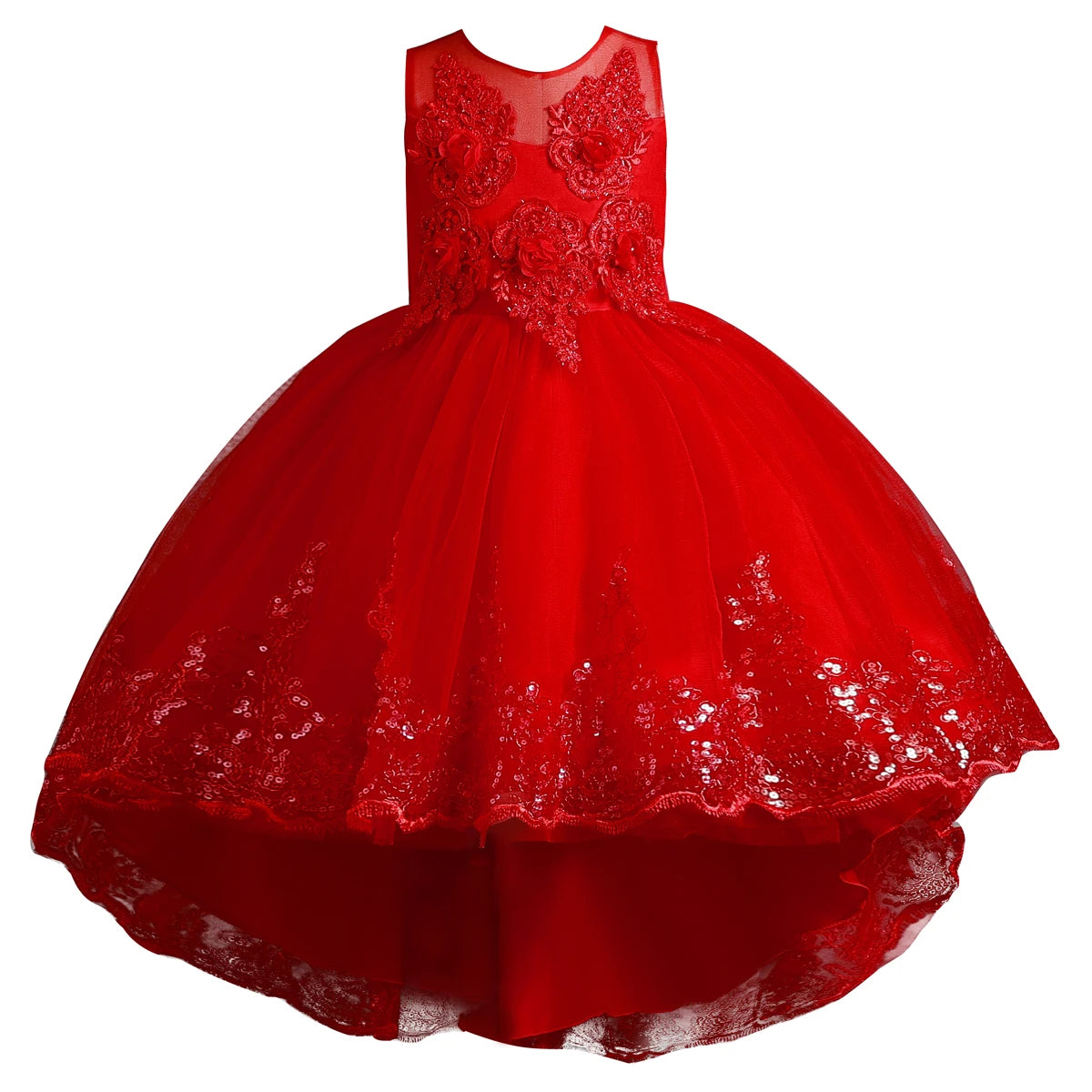A train skirt Girl'S Sleeveless dresses  Tails Show dress Princess dress
