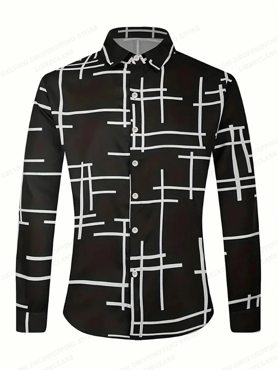 Long Sleeve Hawaiian Shirts Men Fashion Music Hawaii Shirt Instrument Beach Blouses Single Breasted Camisas Men's Clothing Aloha