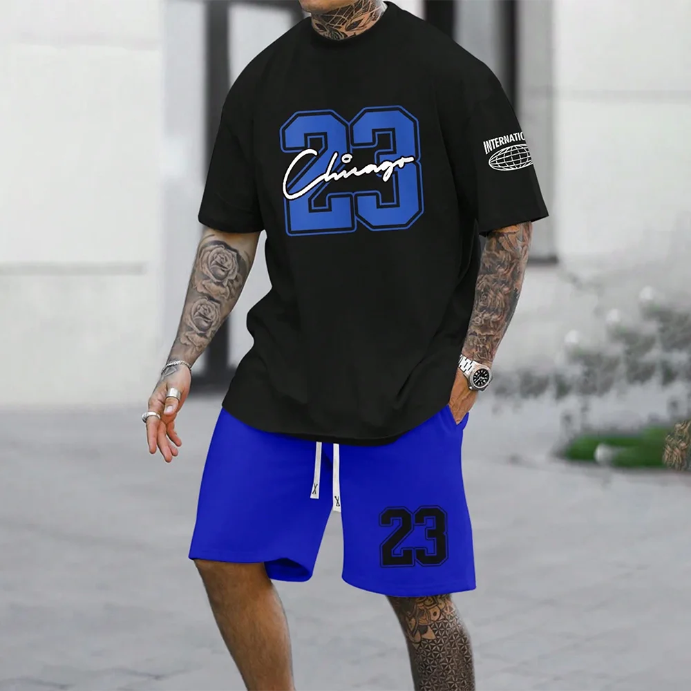 2024 New Fashion  3D Printed Men's Suit Oversized Clothing Short Sleeve Shorts Suit Men's Sportswear Summer Casual Suit