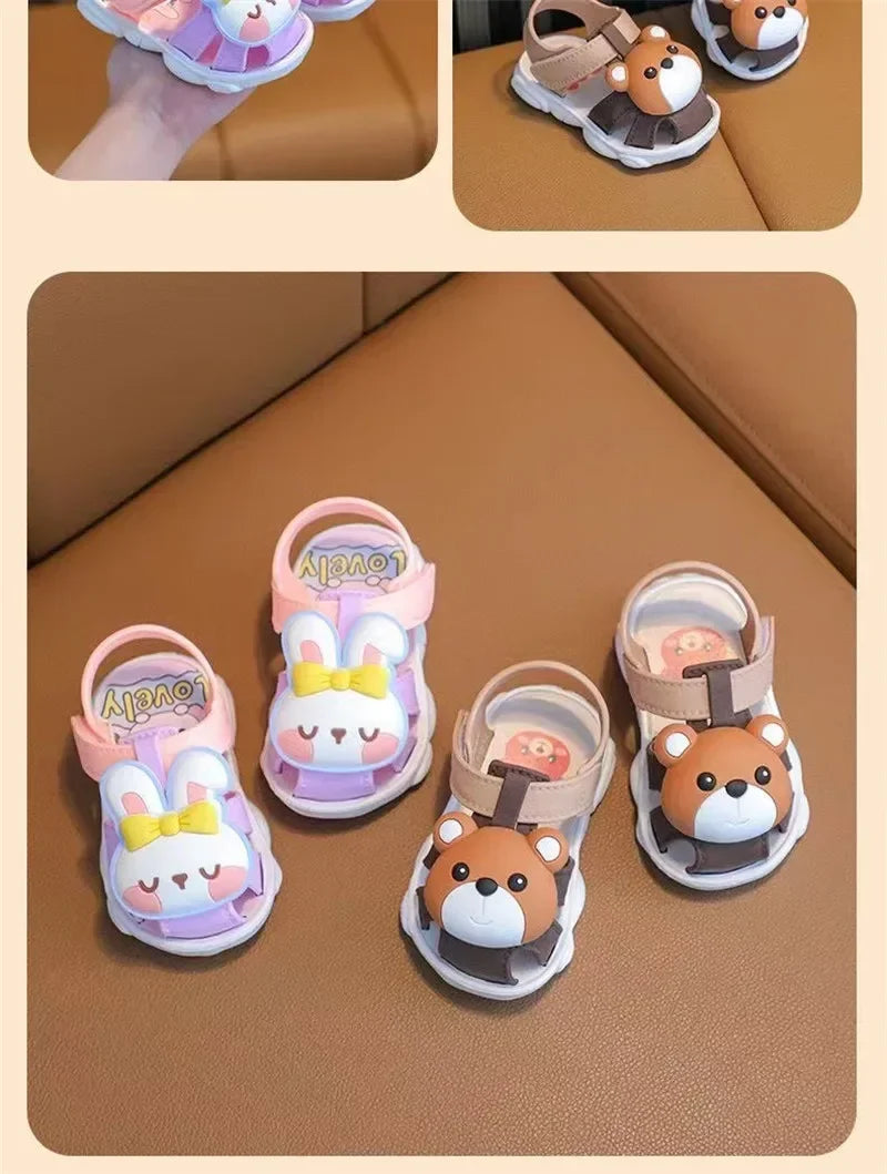 High Quality Comfortable Breathable Baby Children Outdoor Sandals Simple Versatile Cute Cartoon Boys Girls Infants Walking Shoes