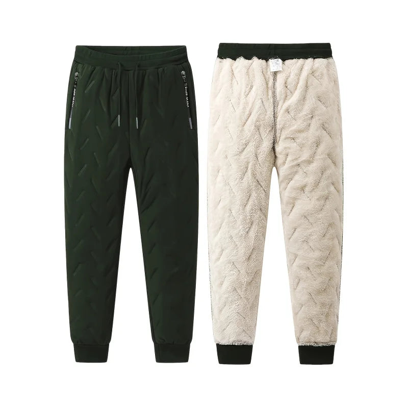 Winter Plush Pants for Men's Thickened Windproof Pants for Lamb Velvet Cold-proof and Warm Men's Casual Pants Baggy Gift