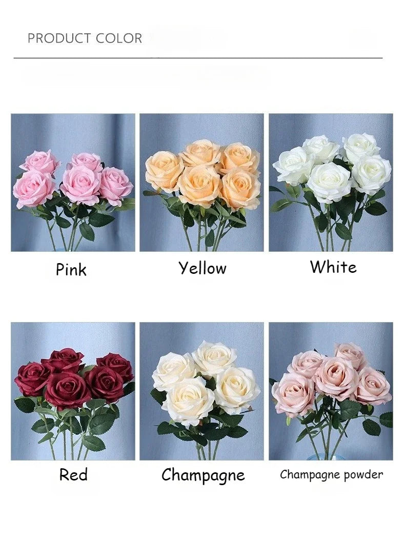Artificial Roses Flowers Wedding Procional Flower Arch Decor Handheld Baund Wall Flower Bouquet Home Decor Accories