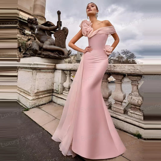Simple Evening Dresses Mermaid Women's Sexy Strapless Off Shoulder Sleeveless Prom Gowns Fashion Vestidos De Fiesta Customized