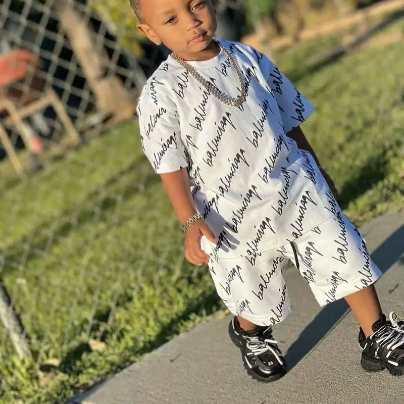 1-6Years Baby Boy Clothes Summer Short Sleeve T-shirt+Shorts Pants 2pcs/sets Toddler Kids Boys Casual Clothing Suits Loose 2023