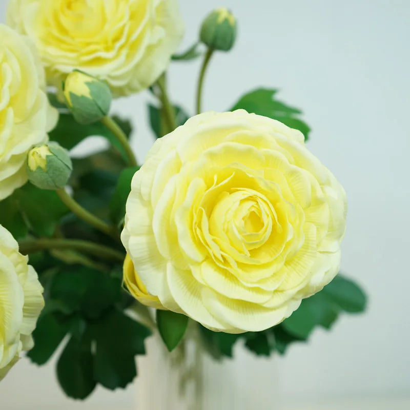 4Pc Hand Feel Moisturizing 3Heads Dew Lotus Artificial Real Touch Flowers Wedding Decor Bridal Bouquet Home Decoration Ornaments