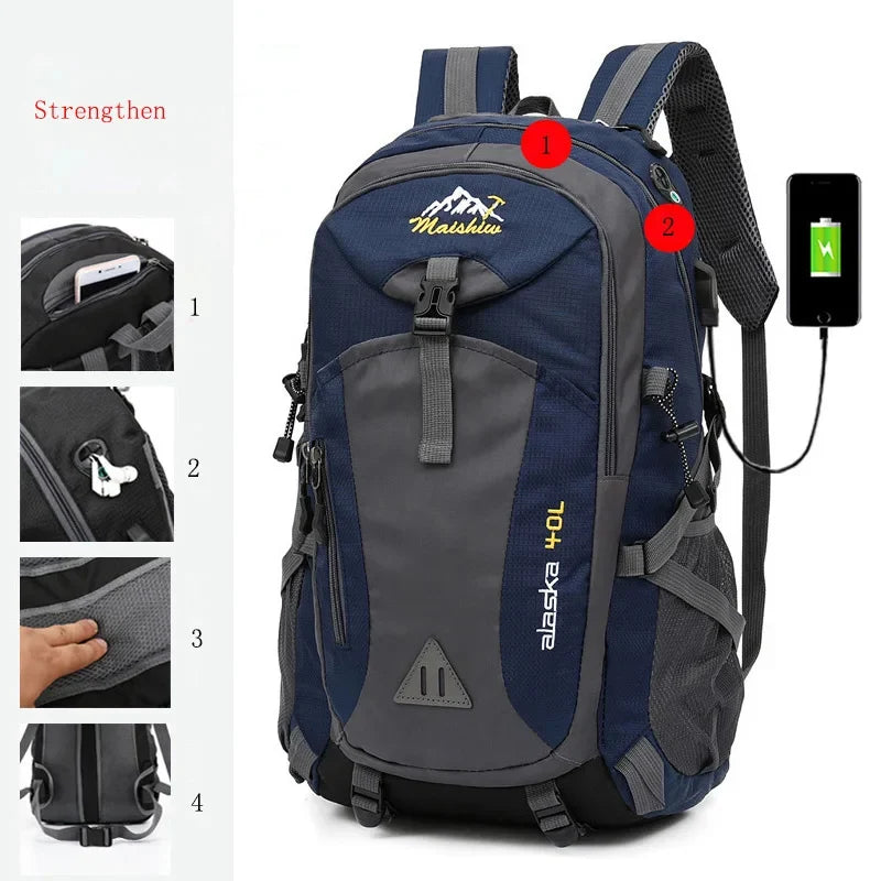 Anti-theft Mountaineering Waterproof Backpack Men Riding Sport Bags Outdoor Camping Travel Backpacks Climbing Hiking Bag For Men