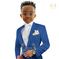 Boys suit' white 2-piece set (floral jacket+pants) age 2~16 kids formal event wedding prom child gift, custom tuxedo